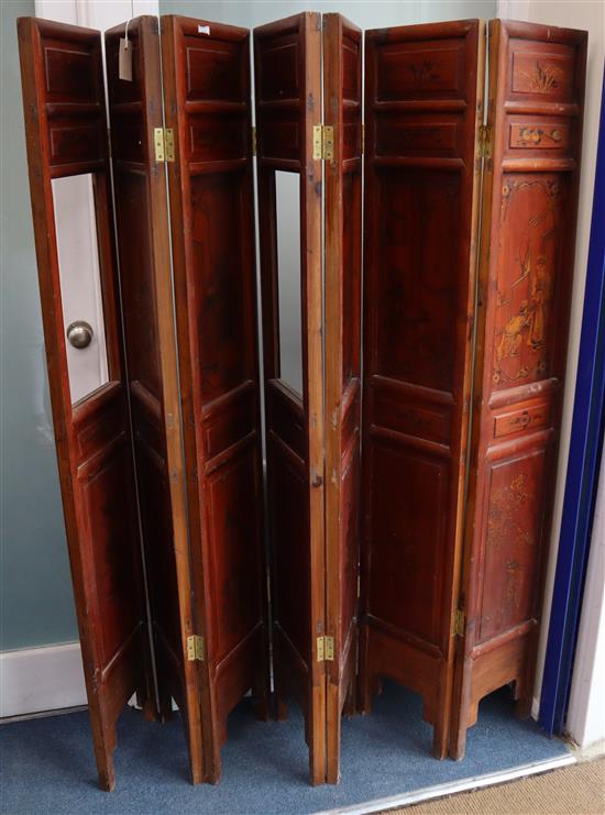 A Chinese seven fold screen W.192cm